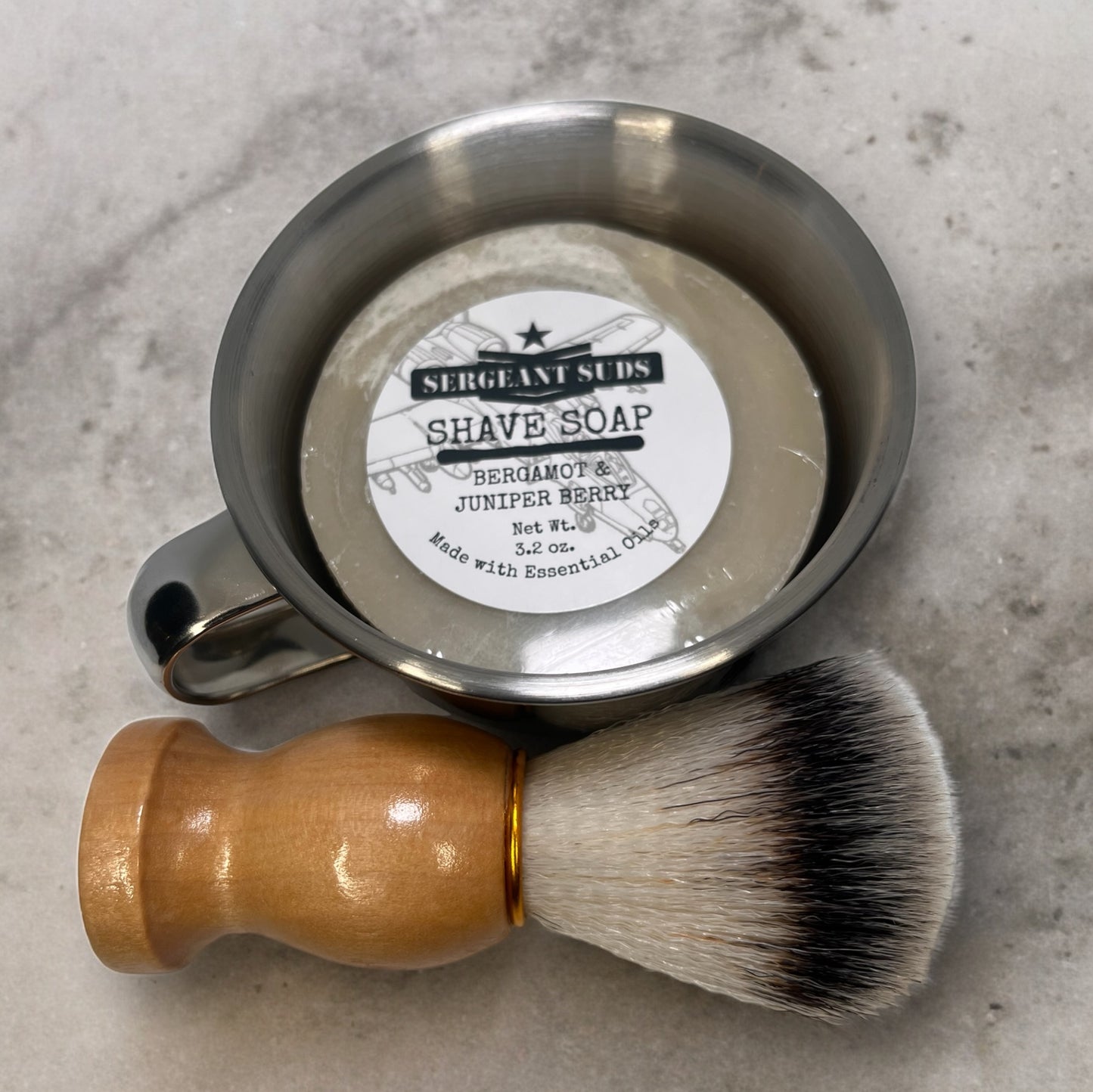 Shave Soap with Lather Cup and Brush